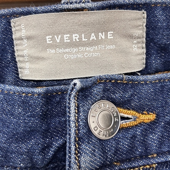 Everlane Men's Selvedge Jeans Straight Fit 32x32 Denim 100% Organic Cotton - Picture 4 of 9